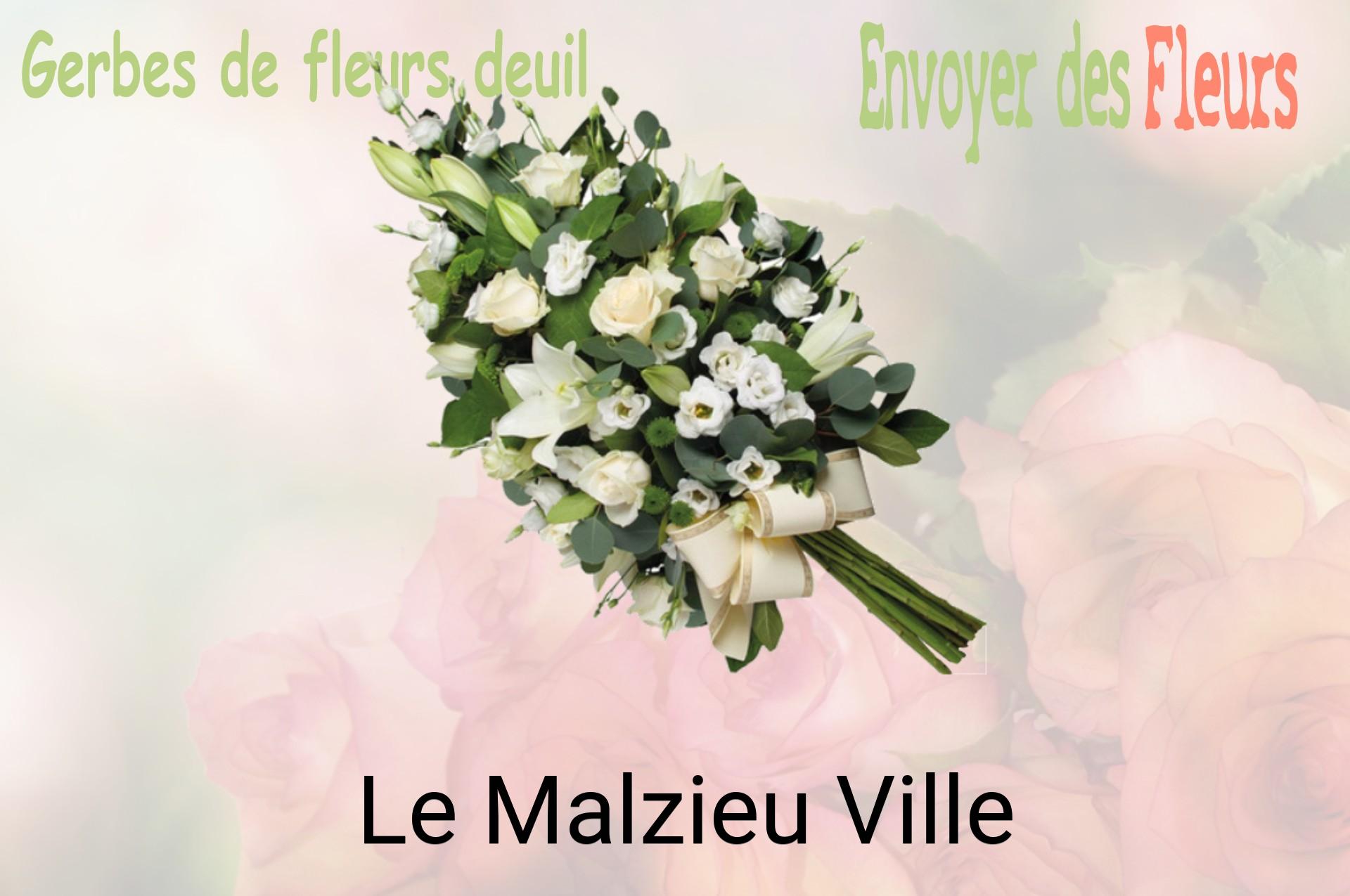 Gerbe de fleurs de deuil livrée à Le Malzieu-Ville